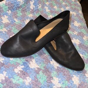 Lucky Brand Black Leather Slip-On Flats
